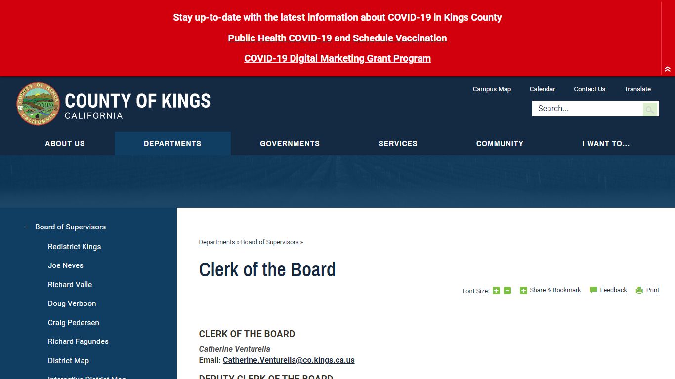 Clerk of the Board | Kings County